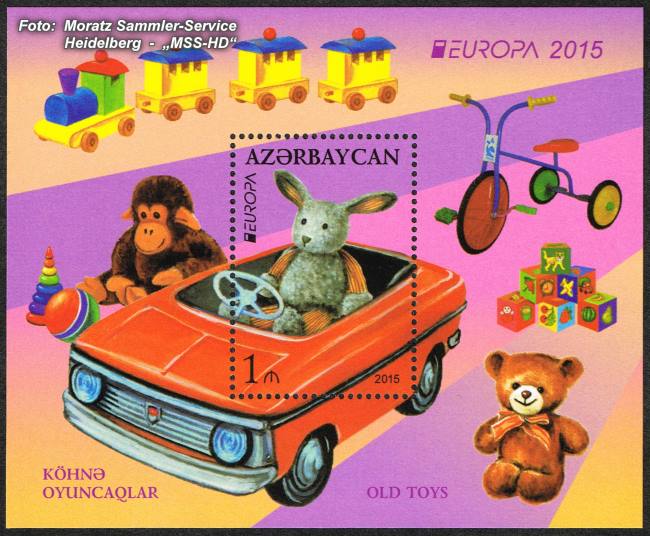 Stamp issue Azerbaijan: EUROPA CEPT Companionship 2015 - Old toys