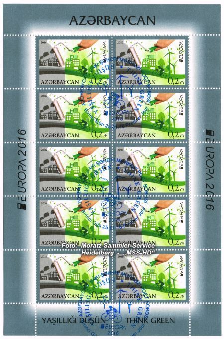 Briefmarken-Ausgabe Aserbaidschan: EUROPA CEPT Gemeinschaftsausgabe 2016 - Umweltbewusst leben