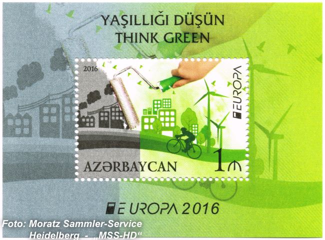 Briefmarken-Ausgabe Aserbaidschan: EUROPA CEPT Gemeinschaftsausgabe 2016 - Umweltbewusst leben