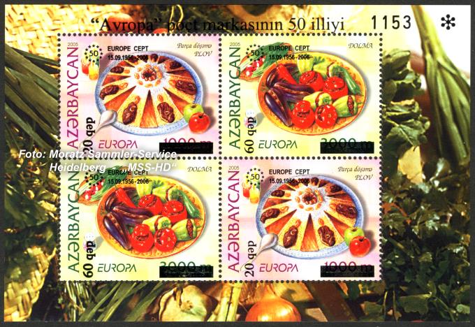 Briefmarken-Ausgabe Aserbaidschan: 50 Jahre Europa CEPT Gemeinschaftsausgaben 2006
