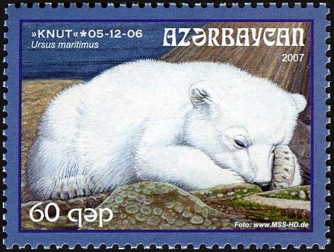 Stamp Issue Azerbaijan: polar bear Knut - stamp