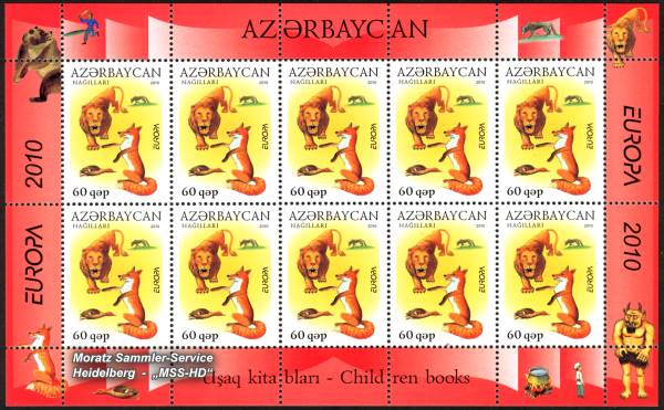 Briefmarken-Ausgabe Aserbaidschan: Europa CEPT Gemeinschaftsausgabe 2010 Kinderbücher