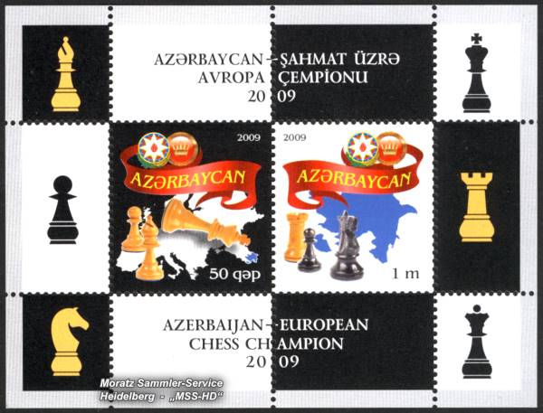 Briefmarken-Ausgabe Aserbaidschan: Gewinn der Europäischen Schachmeisterschaftschaft 2009