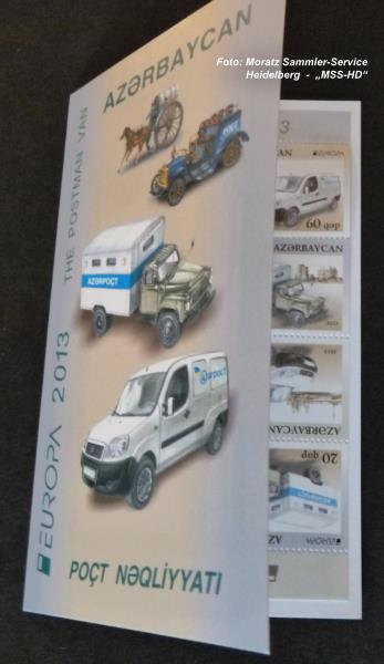 Stamp issue Azerbaijan: EUROPA CEPT Companionship 2013 - The postman van