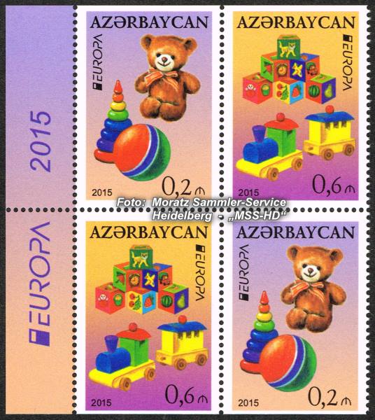Stamp issue Azerbaijan: EUROPA CEPT Companionship 2015 - Old toys