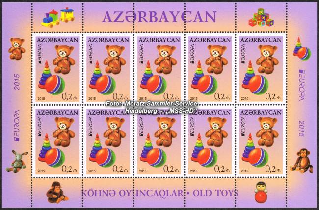 Stamp issue Azerbaijan: EUROPA CEPT Companionship 2015 - Old toys