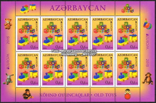 Stamp issue Azerbaijan: EUROPA CEPT Companionship 2015 - Old toys