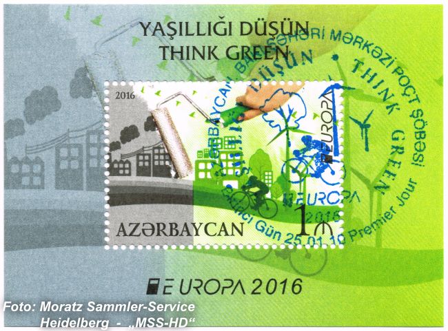Stamp issue Azerbaijan: EUROPA CEPT Companionship 2016 - Think green