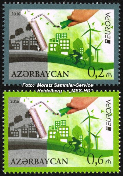 Briefmarken-Ausgabe Aserbaidschan: EUROPA CEPT Gemeinschaftsausgabe 2016 - Umweltbewusst leben