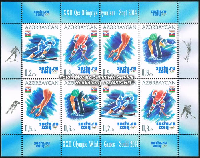 Stamp issue Azerbaijan: Olympia 2014 Sochi / Sotschi