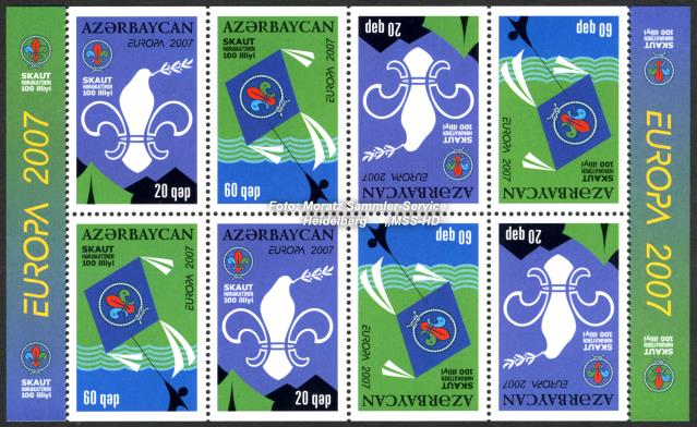 Briefmarken-Ausgabe Aserbaidschan: Europa CEPT Gemeinschaftsausgabe 2007 - Pfadfinder