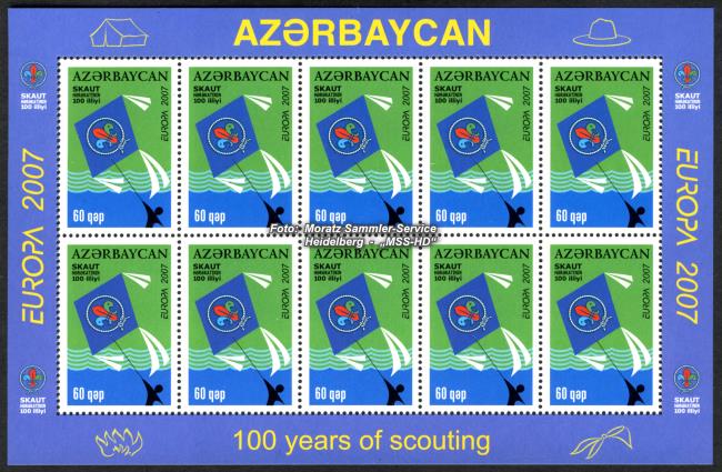 Briefmarken-Ausgabe Aserbaidschan: Europa CEPT Gemeinschaftsausgabe 2007 - Pfadfinder