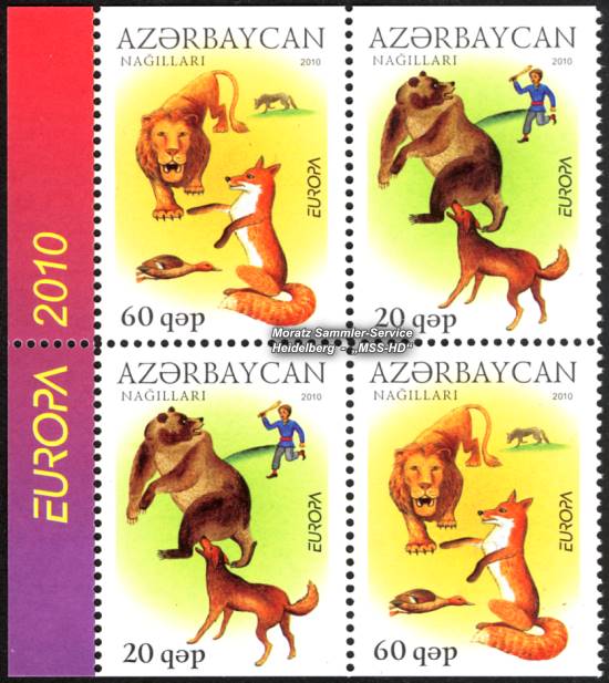 Briefmarken-Ausgabe Aserbaidschan: Europa CEPT Gemeinschaftsausgabe 2010 Kinderbücher