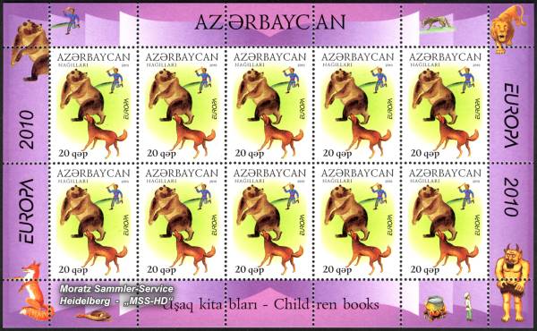 Stamp Issue Azerbaijan: Europe CEPT Companionship 2010 Children Books