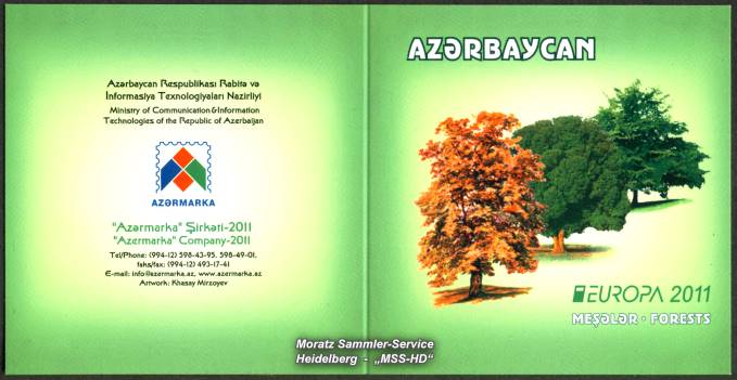 Briefmarken-Ausgabe Aserbaidschan: Europa CEPT Gemeinschaftsausgabe 2011 Wälder