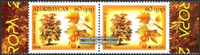 Stamp Issue Azerbaijan: Europe CEPT Companionship 2011 Forests