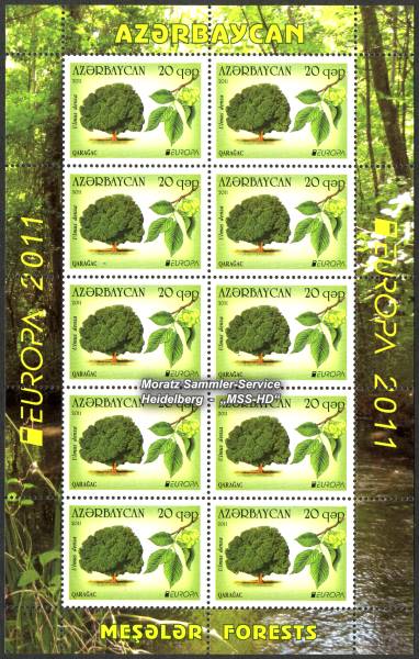 Briefmarken-Ausgabe Aserbaidschan: Europa CEPT Gemeinschaftsausgabe 2011 Wälder