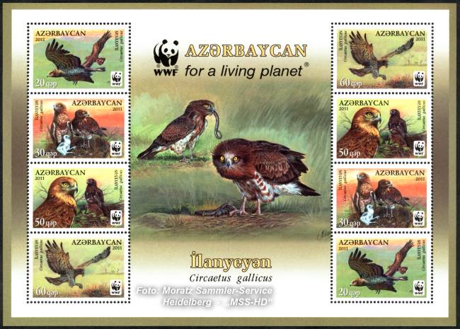 Stamp Issue Azerbaijan: WWF 2011, Short-toed snake eagle
