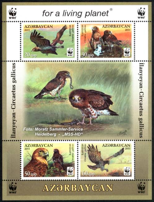Briefmarken-Ausgabe Aserbaidschan: WWF 2011, Schlangenadler