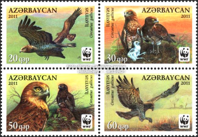 Stamp Issue Azerbaijan: WWF 2011, Short-toed snake eagle