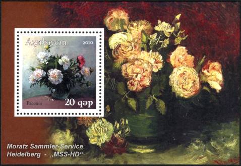 Briefmarken-Ausgabe Aserbaidschan: Pfingstrosen 2010