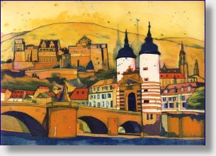Heidelberg - Farbradierung von Gerhard Hofmann